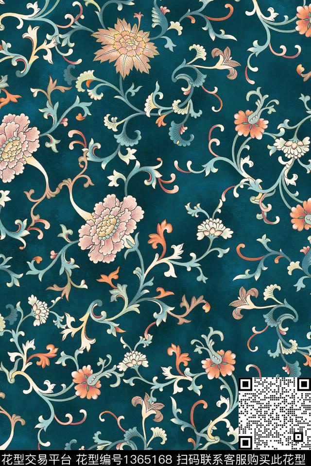 香云纱真丝中国风数码印花华亿平台下载（图片编号: 1365168） - 瓦栏（Walan）