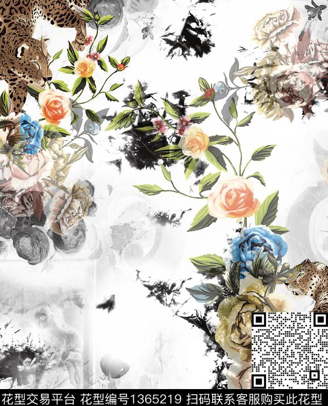 复古抽象男装大牌风数码印花华亿平台下载（图片编号: 1365219） - 瓦栏（Walan）