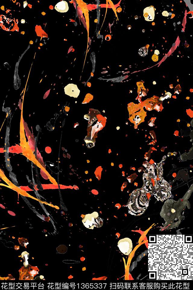 抽象休闲泼墨数码印花华亿平台下载（图片编号: 1365337） - 瓦栏（Walan）