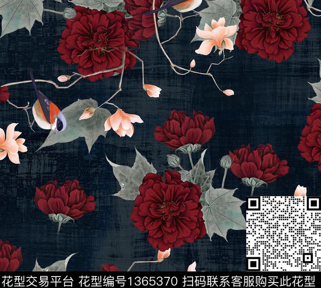 连衣裙女装花卉数码印花华亿平台下载（图片编号: 1365370） - 瓦栏（Walan）