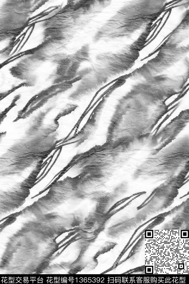 时尚黑白华亿平台水彩数码印花华亿平台下载（图片编号: 1365392） - 瓦栏（Walan）