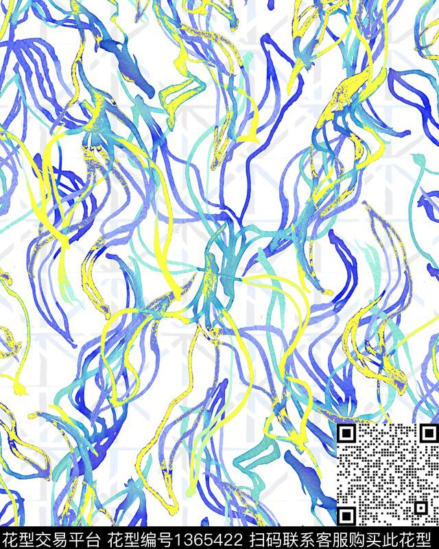 线条几何肌理数码印花华亿平台下载（图片编号: 1365422） - 瓦栏（Walan）