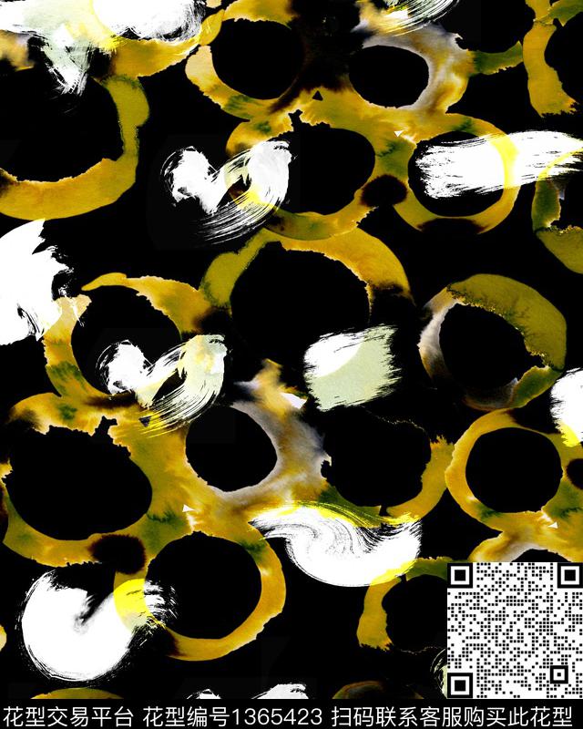 几何肌理笔触数码印花华亿平台下载（图片编号: 1365423） - 瓦栏（Walan）