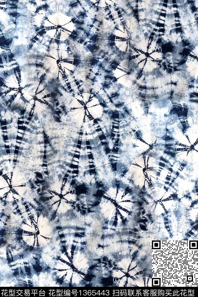 肌理抽象花卉扎染华亿平台数码印花华亿平台下载（图片编号: 1365443） - 瓦栏（Walan）