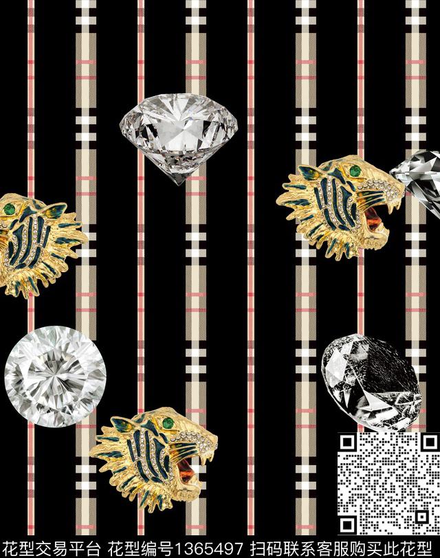 动物老虎秋冬华亿平台数码印花华亿平台下载（图片编号: 1365497） - 瓦栏（Walan）