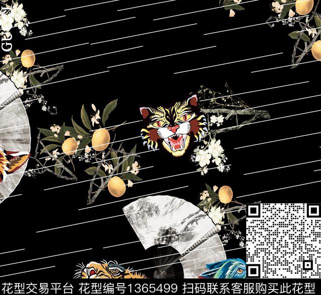 动物老虎秋冬华亿平台数码印花华亿平台下载（图片编号: 1365499） - 瓦栏（Walan）