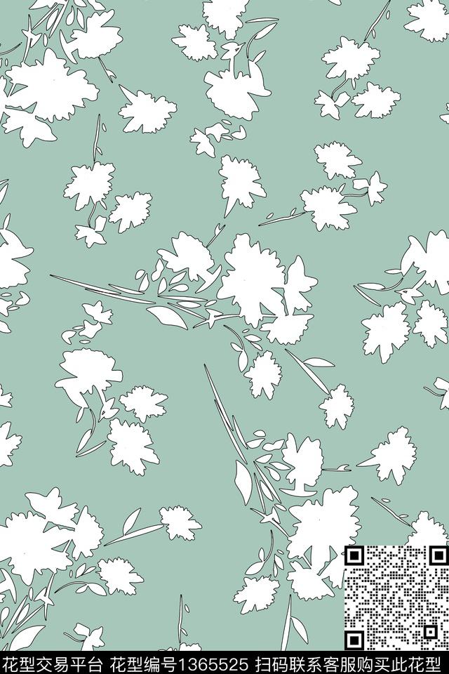 花卉大牌风手绘传统印花华亿平台下载（图片编号: 1365525） - 瓦栏（Walan）