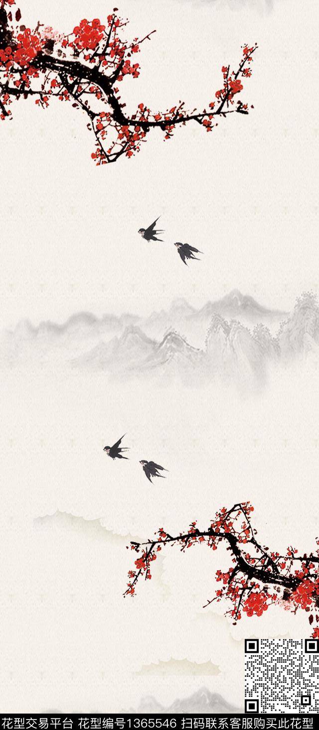 定位花大牌风数码印花华亿平台下载（图片编号: 1365546） - 瓦栏（Walan）