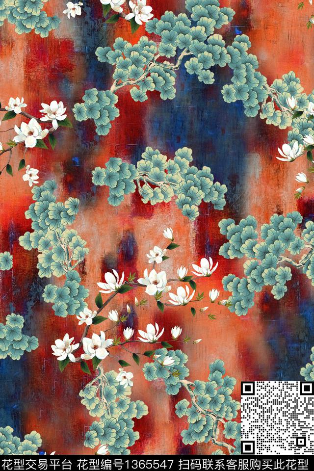 香云纱中国风朦胧底纹数码印花华亿平台下载（图片编号: 1365547） - 瓦栏（Walan）