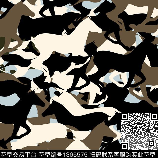 动物迷彩大牌风传统印花华亿平台下载（图片编号: 1365575） - 瓦栏（Walan）