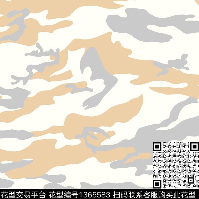 迷彩大牌风手绘传统印花华亿平台下载（图片编号: 1365583） - 瓦栏（Walan）