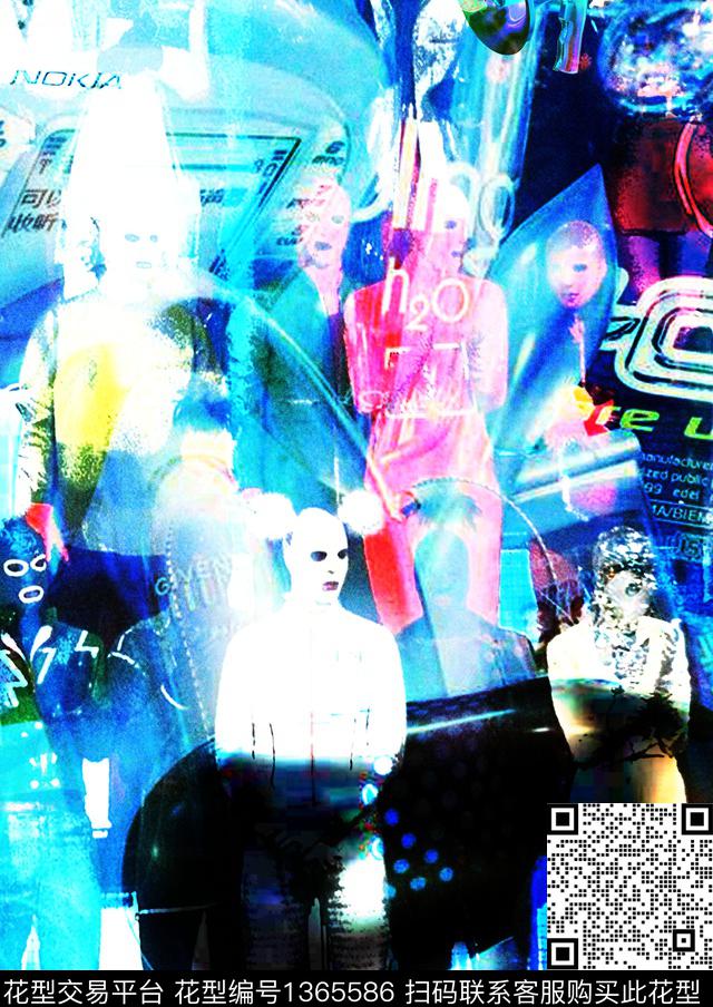 时尚科技复古数码印花华亿平台下载（图片编号: 1365586） - 瓦栏（Walan）