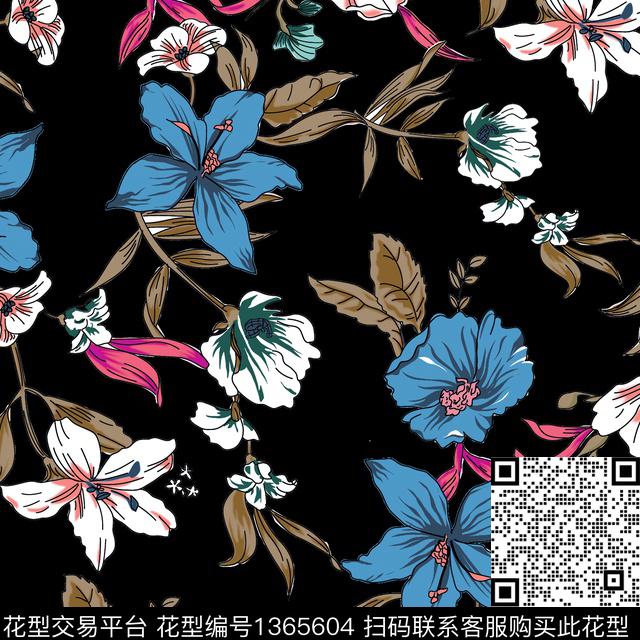 绿植树叶花卉大牌风传统印花华亿平台下载（图片编号: 1365604） - 瓦栏（Walan）