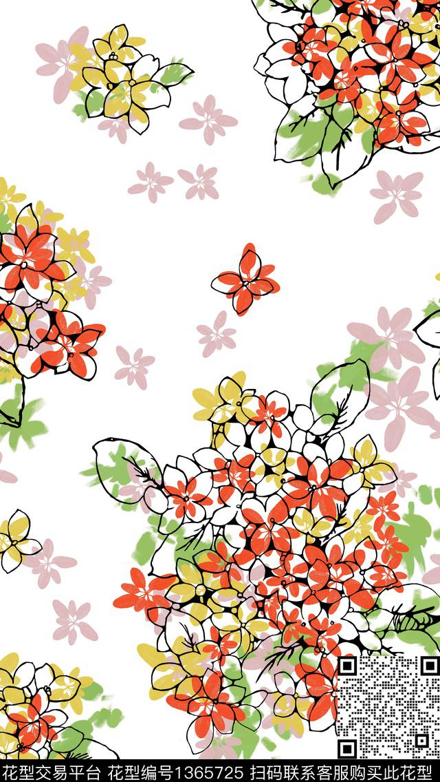 绿植树叶紫藤花男装传统印花华亿平台下载（图片编号: 1365725） - 瓦栏（Walan）