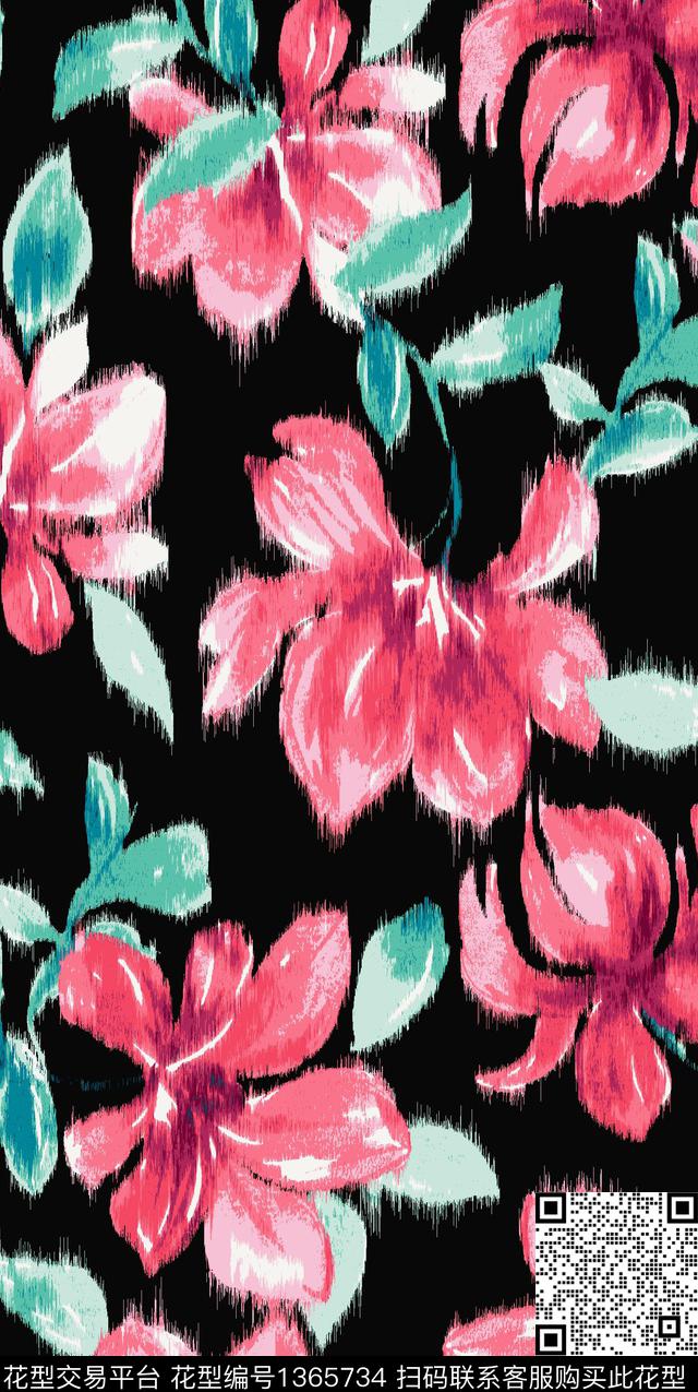 简欧花卉大牌风传统印花华亿平台下载（图片编号: 1365734） - 瓦栏（Walan）