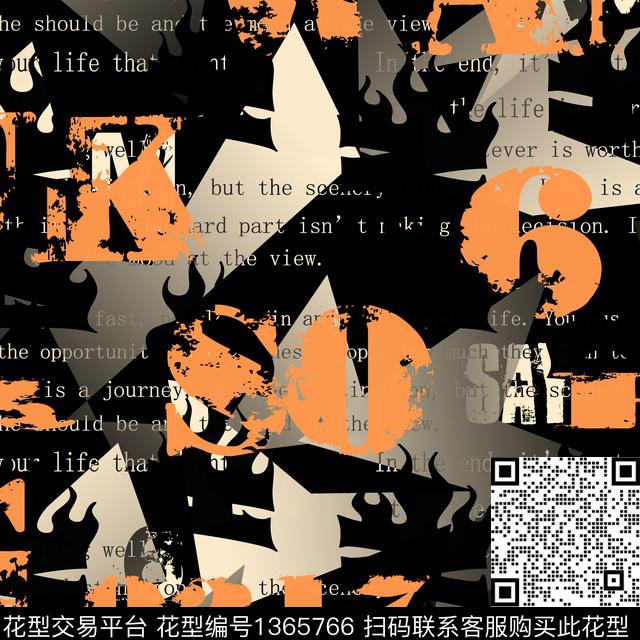 几何字母抽象男装传统印花华亿平台下载（图片编号: 1365766） - 瓦栏（Walan）