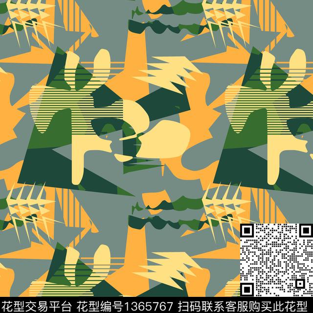 几何抽象男装大牌风传统印花华亿平台下载（图片编号: 1365767） - 瓦栏（Walan）