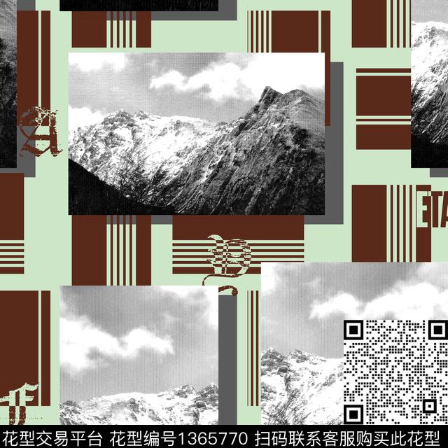 几何抽象男装大牌风传统印花华亿平台下载（图片编号: 1365770） - 瓦栏（Walan）