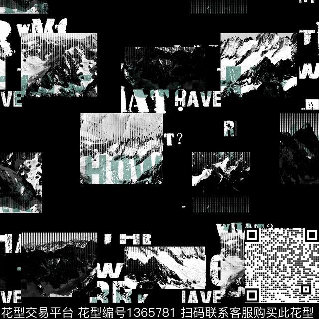 几何字母抽象男装传统印花华亿平台下载（图片编号: 1365781） - 瓦栏（Walan）