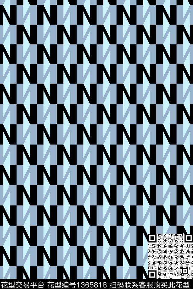 几何字母大牌风传统印花华亿平台下载（图片编号: 1365818） - 瓦栏（Walan）