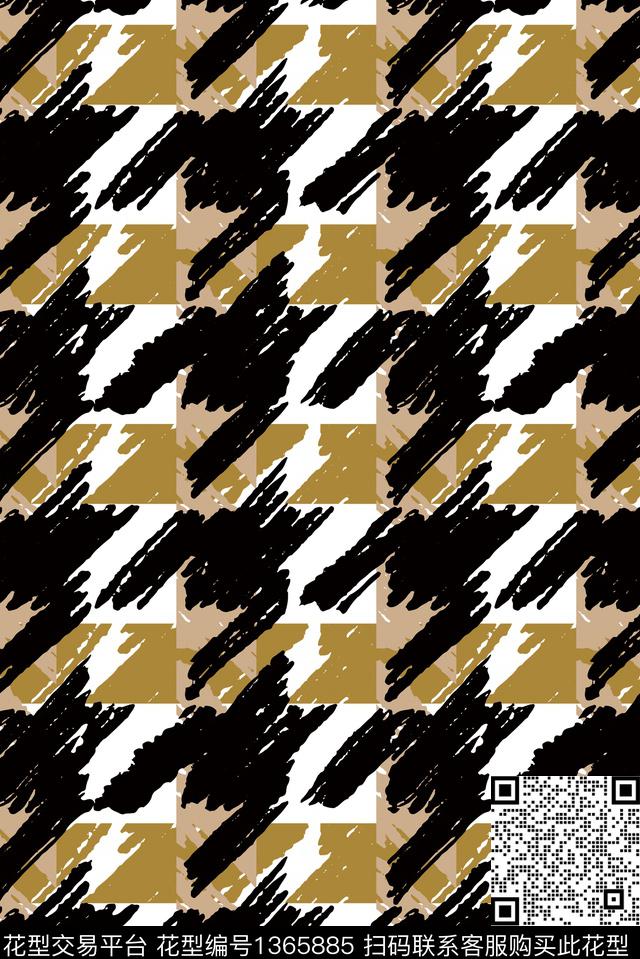 几何格子大牌风数码印花华亿平台下载（图片编号: 1365885） - 瓦栏（Walan）