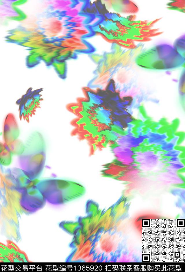 运动服大牌风抽象数码印花华亿平台下载（图片编号: 1365920） - 瓦栏（Walan）