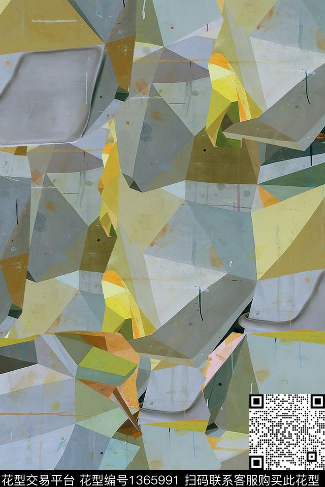 几何数码华亿平台复古数码印花华亿平台下载（图片编号: 1365991） - 瓦栏（Walan）