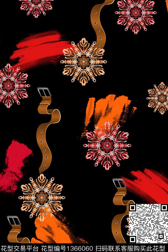 几何皮带大牌风数码印花华亿平台下载（图片编号: 1366060） - 瓦栏（Walan）