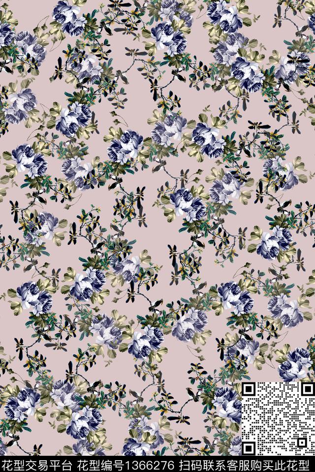 数码华亿平台满版散花小碎花数码印花华亿平台下载（图片编号: 1366276） - 瓦栏（Walan）