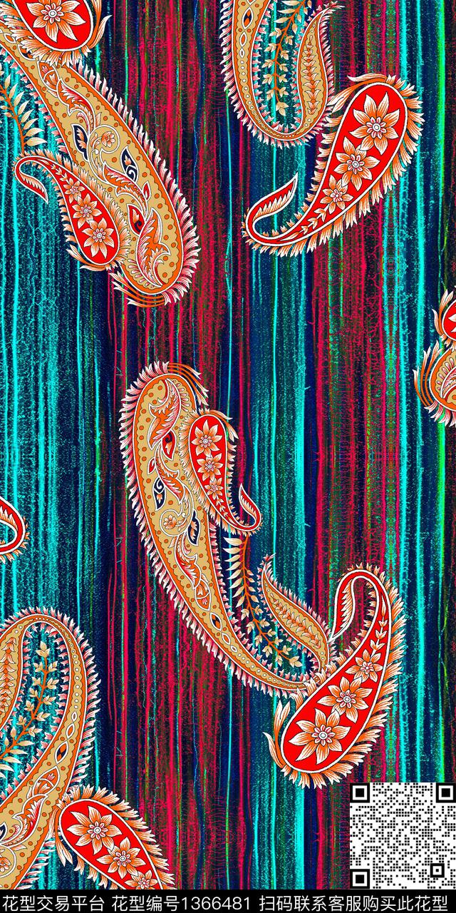 几何民族风雕印华亿平台数码印花华亿平台下载（图片编号: 1366481） - 瓦栏（Walan）