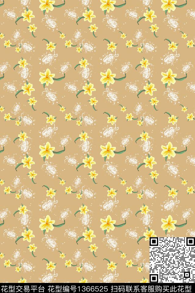 时尚复古花卉传统印花华亿平台下载（图片编号: 1366525） - 瓦栏（Walan）