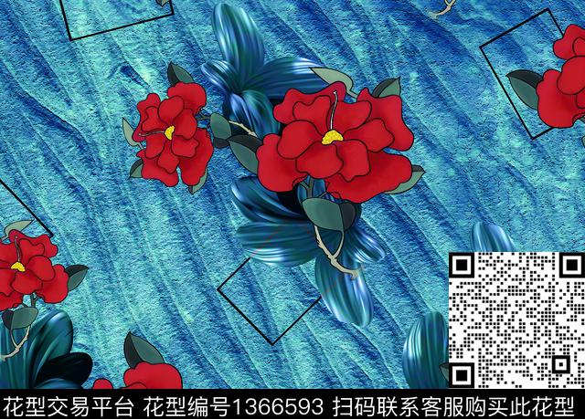 连衣裙女装花卉数码印花华亿平台下载（图片编号: 1366593） - 瓦栏（Walan）