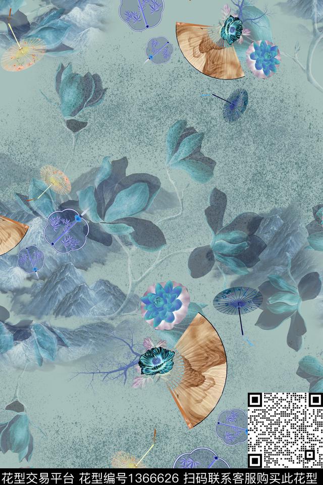 连衣裙女装棉麻传统印花华亿平台下载（图片编号: 1366626） - 瓦栏（Walan）