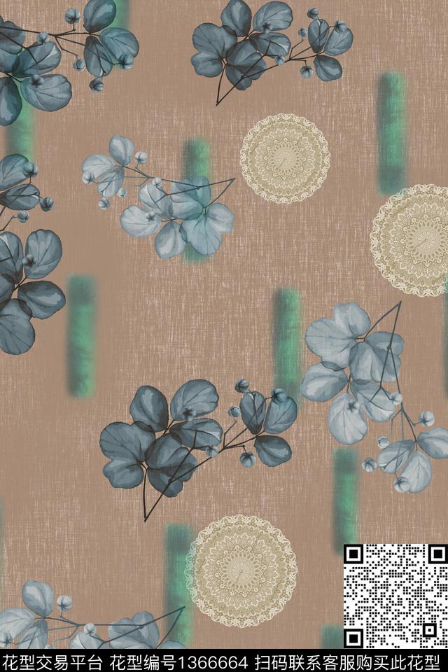 女装旗袍棉麻数码印花华亿平台下载（图片编号: 1366664） - 瓦栏（Walan）