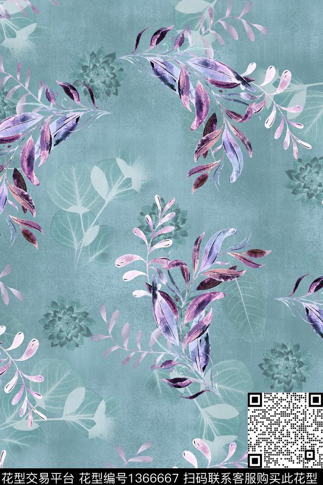 女装中国风棉麻数码印花华亿平台下载（图片编号: 1366667） - 瓦栏（Walan）