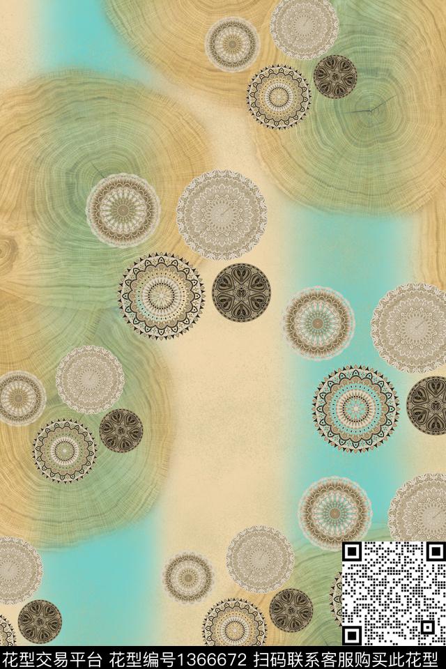 女装复古中国风数码印花华亿平台下载（图片编号: 1366672） - 瓦栏（Walan）