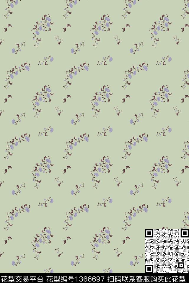 时尚复古花卉传统印花华亿平台下载（图片编号: 1366697） - 瓦栏（Walan）