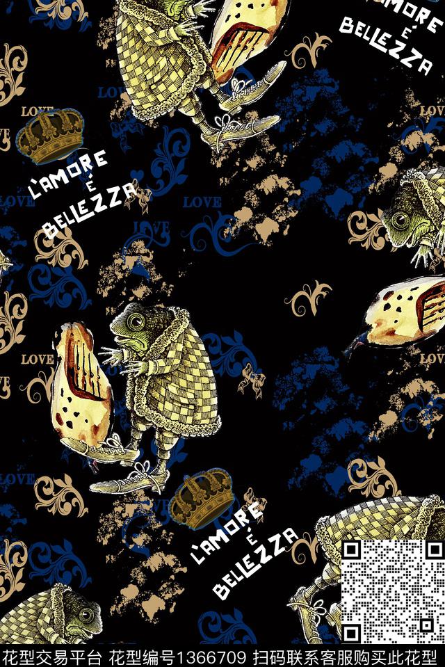 字母蛤蟆珠宝宝石数码印花华亿平台下载（图片编号: 1366709） - 瓦栏（Walan）