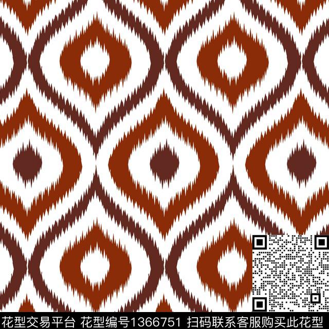 几何花纹图案传统印花华亿平台下载（图片编号: 1366751） - 瓦栏（Walan）