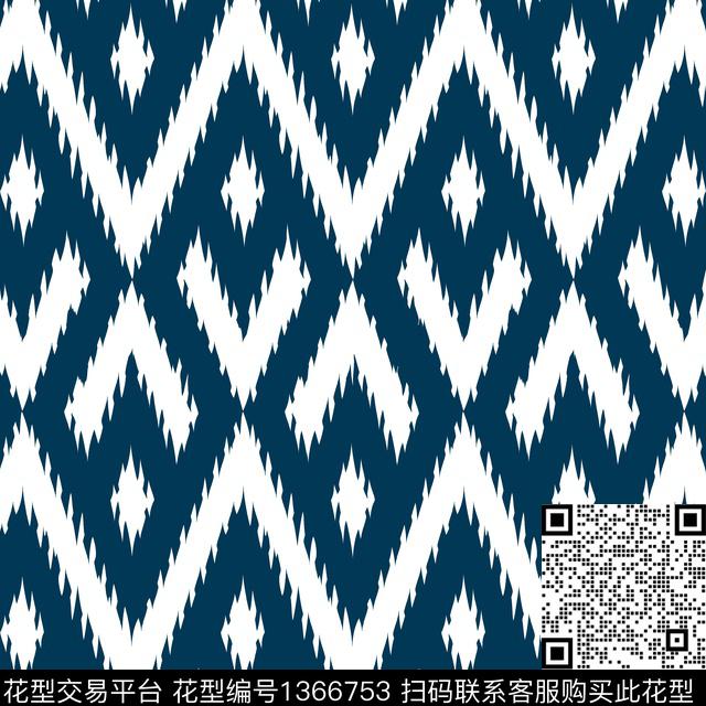 几何花纹图案传统印花华亿平台下载（图片编号: 1366753） - 瓦栏（Walan）