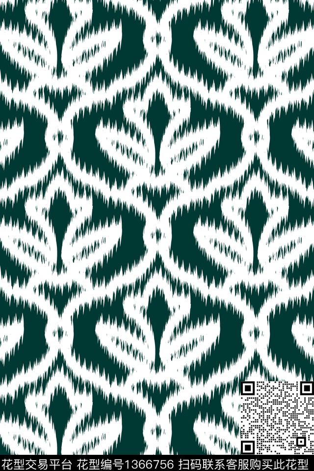 几何花纹图案传统印花华亿平台下载（图片编号: 1366756） - 瓦栏（Walan）