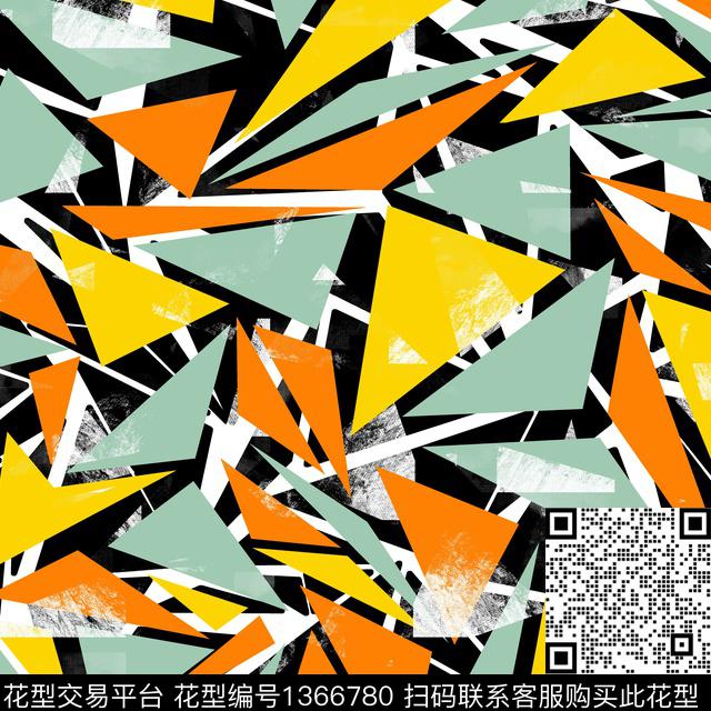 几何抽象男装大牌风传统印花华亿平台下载（图片编号: 1366780） - 瓦栏（Walan）