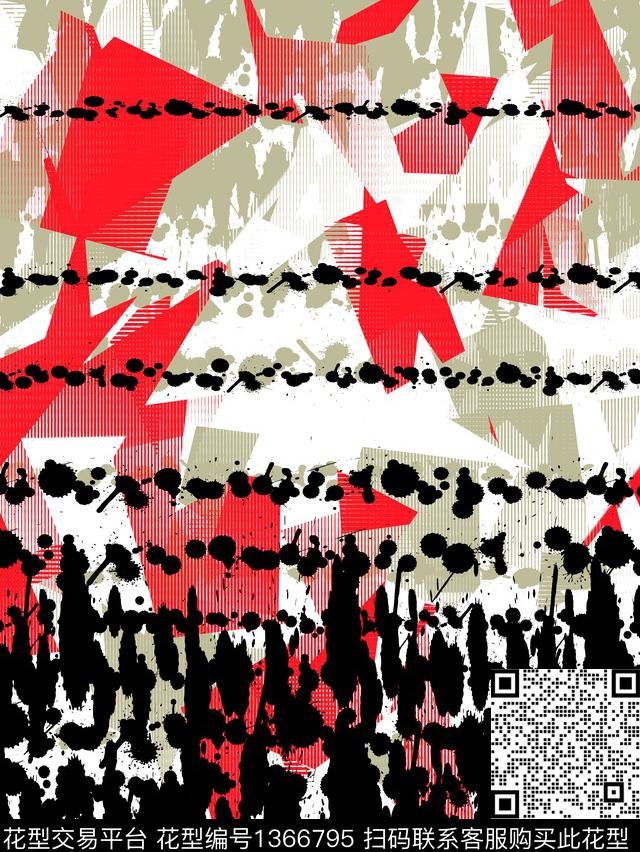 几何男装抽象男装传统印花华亿平台下载（图片编号: 1366795） - 瓦栏（Walan）