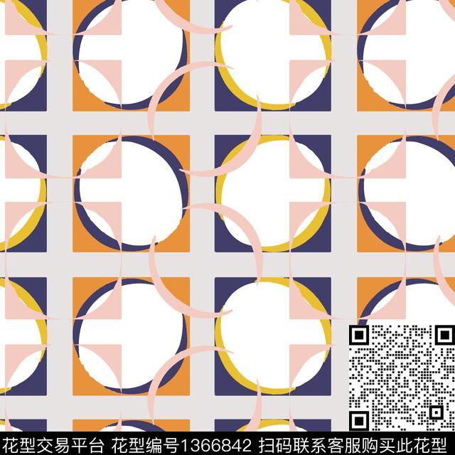 学院几何简约传统印花华亿平台下载（图片编号: 1366842） - 瓦栏（Walan）