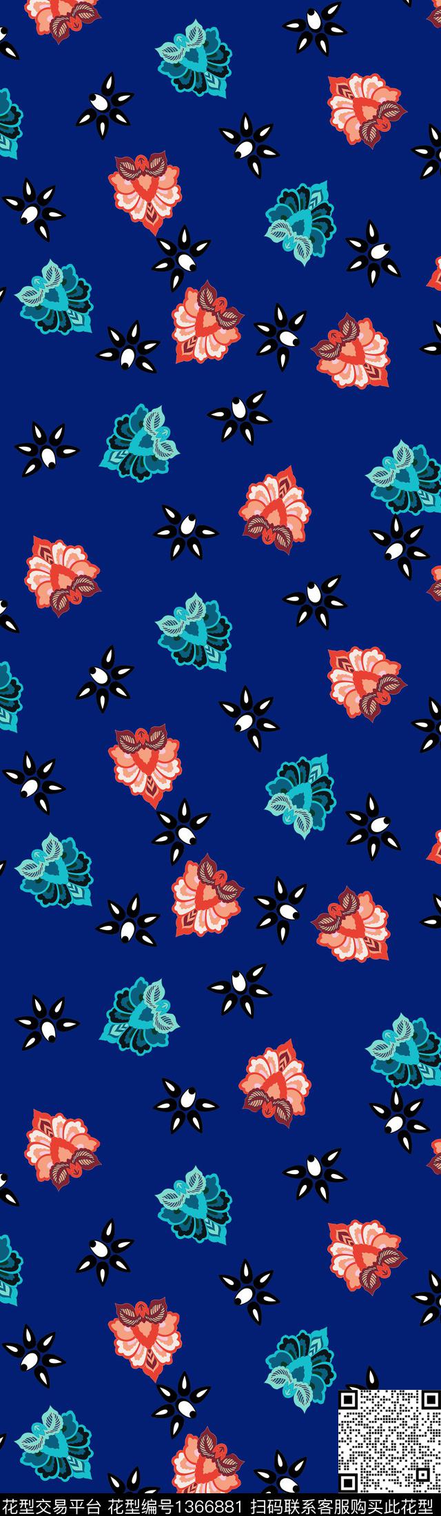 花卉大牌风传统华亿平台传统印花华亿平台下载（图片编号: 1366881） - 瓦栏（Walan）