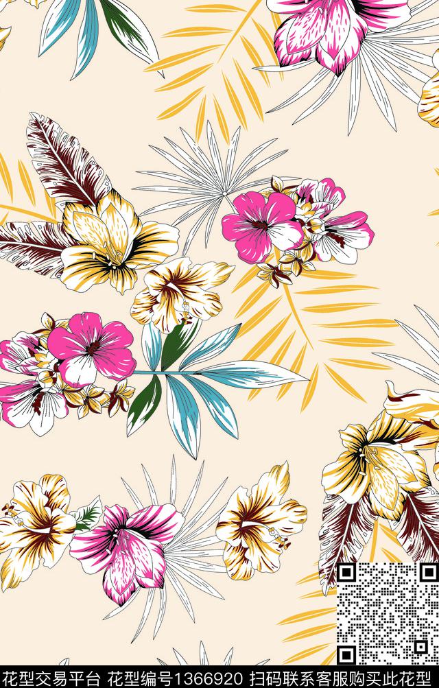 复古小清新热带华亿平台传统印花华亿平台下载（图片编号: 1366920） - 瓦栏（Walan）