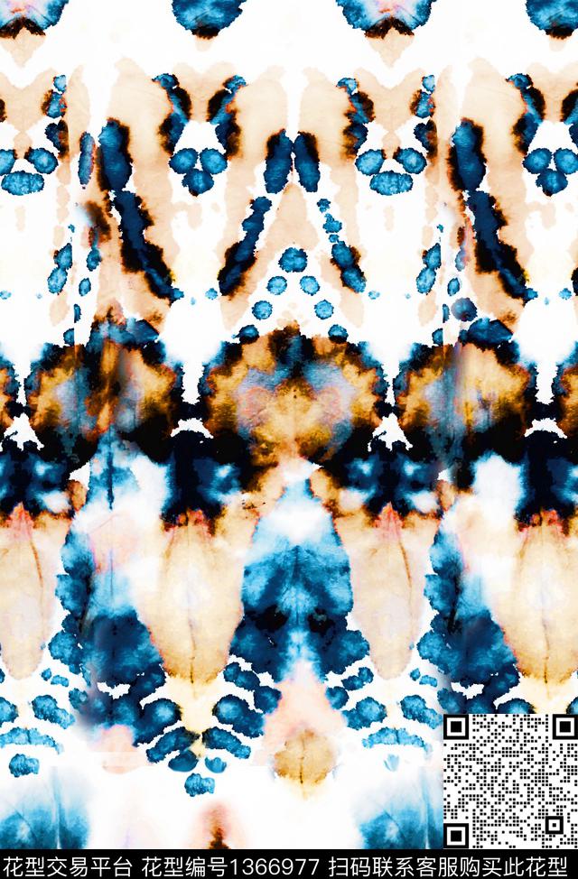 几何水彩扎染华亿平台数码印花华亿平台下载（图片编号: 1366977） - 瓦栏（Walan）