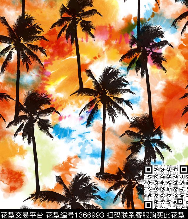 趋势华亿平台水彩扎染华亿平台传统印花华亿平台下载（图片编号: 1366993） - 瓦栏（Walan）