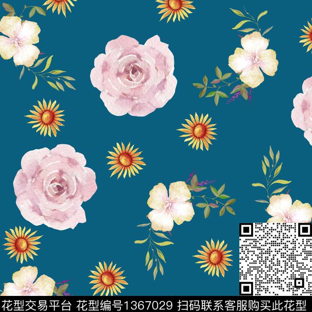 绿植树叶数码华亿平台花卉数码印花华亿平台下载（图片编号: 1367029） - 瓦栏（Walan）