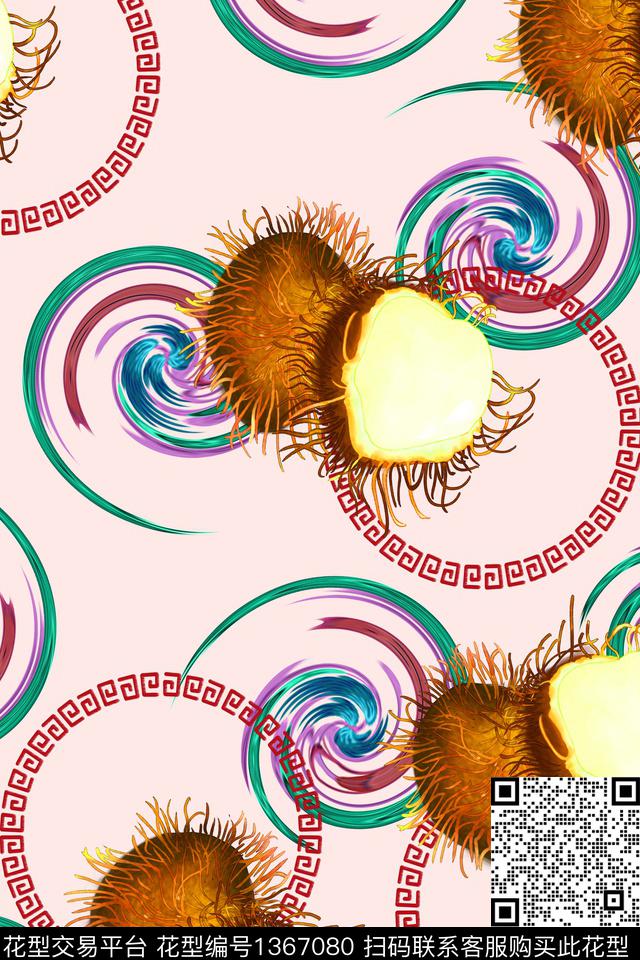 几何抽象花卉春夏华亿平台数码印花华亿平台下载（图片编号: 1367080） - 瓦栏（Walan）